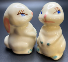 Pair of VTG Shawnee Pottery - Miniature Animal Series - Rabbits - 1930's-40's picture