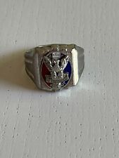 VINTAGE BSA STERLING EAGLE SCOUT RING -- Size 7/8 picture