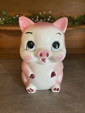 Large Vintage Ceramic Pink Pig Piggy Bank 7.5