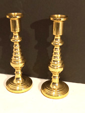 Retro Baldwin Brass Mini Candlestick Pair Polished Brass picture