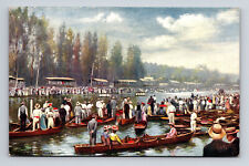 Henley Royal Regatta Row Boats Henley on Thames UK Raphael Tuck Oilette Postcard picture