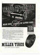 1937 Miller Tires Geared To The Road safety on slippery roads Vintage Print Ad picture