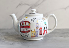 Vintage James Sadler London Travel Transportation Tour Teapot Porcelain England picture
