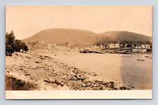 RPPC Scenic Harbor View Billboard Coal Yacht Supplies Camden Maine ME Postcard picture