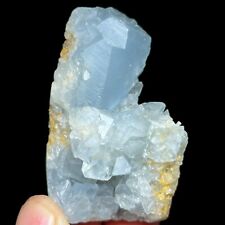 113g BLUE CELESTITE GEODE GEMMY CRYSTALS GRAMS, FROM MADAGASCAR A879 picture