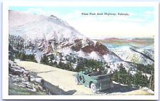 Postcard CO Lone Car on Pike's Peak Auto Highway c1910s  M4 picture