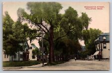 Washington Street Holliston Massachusetts MA c1910 Postcard picture