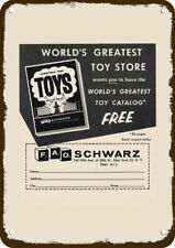1959 F.A.O. SCHWARZ TOY STORE Vintage Look REPLICA METAL SIGN - FAO SCHWARZ picture