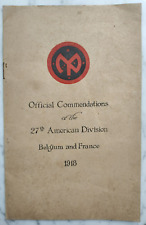 Official Commendations of the 27th American Division Belgium & France 1918 WWI picture
