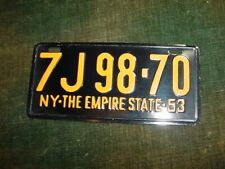 1953 WHEATIES CEREAL PREMIUM MINI LICENSE PLATE  NEW YORK  NEAR MINT picture