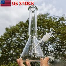 10 inch Heavy Glass Water Pipe Clear Percolator Bong Smoking Hookah Bubbler picture