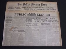 1919 FEBRUARY 25 WILSON & LEAGUE NEWSPAPER LOT OF 2 - PUBLIC LEDGER - NP 2700 picture