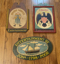 Vtg Tavern Signs of Early America  Yorkraft Entertainment Lot 3 Bar Signs EUC picture