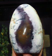 DENDRITIC GREEN OPAL PURPLE & ORANGE CHALCEDONY RARE LARGE UNIQUE CRYSTAL TOWER picture