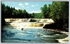 Michigan MI - Lower Falls - Tahquamenon River - Vintage Postcard - Unposted picture