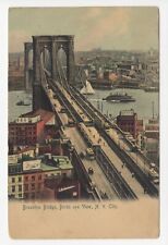 1900s Bird's Eye View Brooklyn Bridge New York Unposted Postcard picture