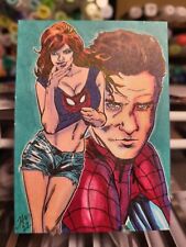 Spider-Man & MJ Marvel Comic's 1/1 Hand Drawn & Signed PSC By  Todd Mulrooney picture