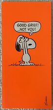 Unused Get Well Snoopy Good Grief You Neon Orange Vtg Greeting Card 1960s 1970s picture
