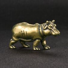 Vintage Hnadmade Chinese Solid Brass Hippo Statue Animal Figurines Collection picture