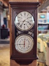Antique Jerome & Co New Haven Register Double Dial Perpetual Calendar Clock  picture
