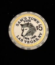 Vintage Sam's Town Park $5 Casino Chip - 1994-95 Las Vegas, NV - Gaming Poker picture