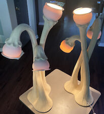 Pair of Monumental Hollywood Regency Doug Blum Sculptural Calla Lilly Lamps 26