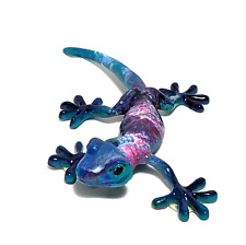 Golden Pond Green Tree Collection Gecko Blue Pink Purple Colors Small 7 in picture