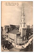 Vintage Park Street Church, Built 1810, Boston, MA Postcard picture