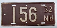1932 New Hampshire Boat License Plate 156 picture