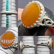 Very Authentic Old Beautiful Natural Akik Or Agate Stone Solid Sliver Ring picture