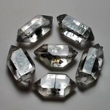 17g/6pcs 20-23mm Black Phantom Top Clear Herkimer Diamond Quartz Crystal 0585 picture