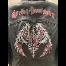 ⭐⭐ HARLEY DAVIDSON WOMEN'S RARE ROAD ANGEL HD LEATHER RIDING JACKET XSMALL picture