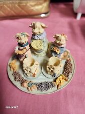 Vintage Pig Family Mini Resin Tea Set  picture