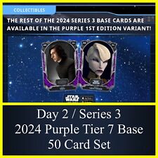 PURPLE DAY 2 SERIES 3 BASE 2024 SET OF 50 CARDS-TOPPS STAR WARS CARD TRADER picture