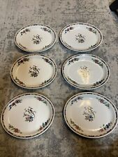 Set of 6: Syracuse China Dewitt Clinton Bird of Paradise Oval Platter 9x7 picture