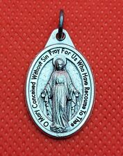 Vintage Blessed Virgin Mary Holy Catholic Miraculous Medal Pedant Italy picture