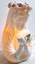 Vintage Madonna Virgin Mary Pink Halo Figurine Night Light 5ish