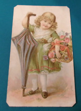 ANTIQUE VICTORIAN TRADE CARD COLORFUL SCRAPBOOK CRAFTS BAKERY picture