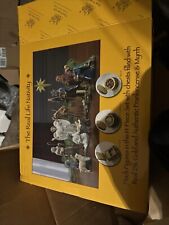 The Real Life Nativity Set by Three Kings Lighted Stable Holy Family Gold Myrrh picture
