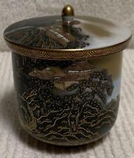 Kutani Ware , Fine Print, Chinese Poetry, Red Wall, Teacup With Lid, Sencha Skil picture