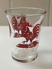 Vintage Macbeth-Evans Red Rooster 3” Juice Glass Double Shot Glass picture