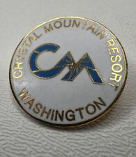 Vintage Crystal Mountain Ski Resort Mt Rainier Washington Hat Cap Lapel Pin picture