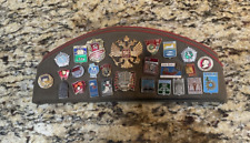Rare Soviet Union Russian  Military Hat  USSR CCCP Badge with 3 patches 26 Pins picture