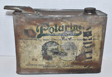 RARE EARLY Vintage POLARINE HALF GALLON MOTOR OIL Advertising Metal Can w Car picture