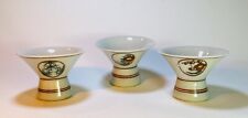 Vintage Mini Sake/Saki Cups, Porcelain Shot Glasses Guinomi Japan Lot Of 3 picture