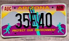 Arizona 1995 Protect Our Environment License Plate #35E40 Geko picture