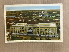 Postcard Winnipeg Manatoba Canada CNR Train Station Railroad Depot Vintage PC picture