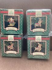 Hallmark Ornaments - 1992 Santa and Reindeer Set of 4 picture