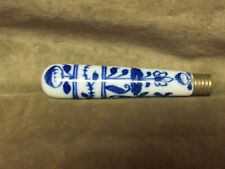Vintage 19th Century Blue and White Porcelain Utensil Spoon or Fork handle picture