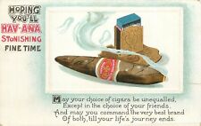 BB London Embossed Postcard E2440 Havana Stonishing Time Cuban Cigar Pun picture
